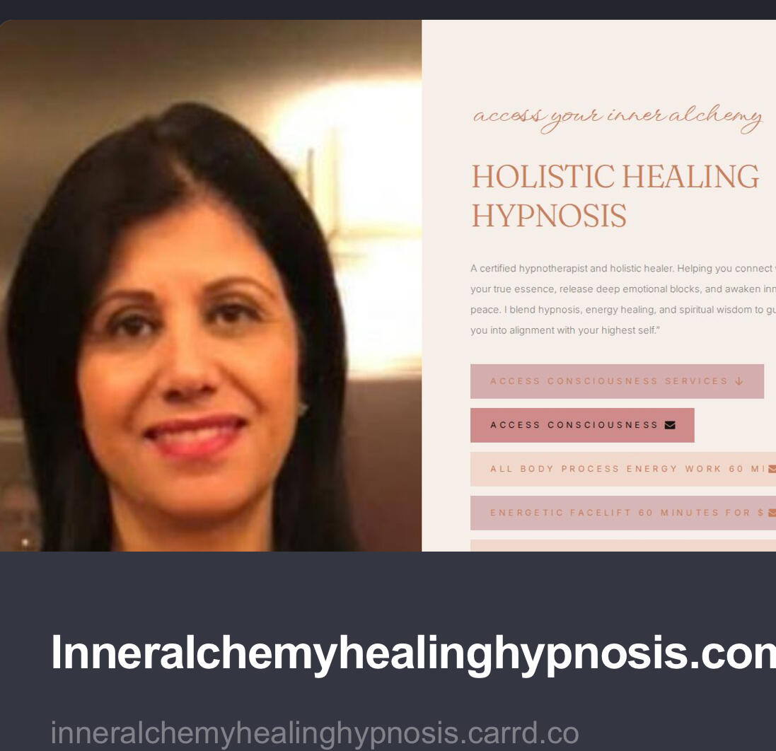 Holistic Hypnotherapist & Energy Healer Helping you release, rewire, and rebirth through consciousness and compassion. I’m Naifeh — a certified hypnotherapist and energy healer with a deep passion for helping others awaken and heal. Through gentle yet powerful methods like Hypnotherapy and Access Consciousness, trauma release, and vibrational reprogramming, I support your